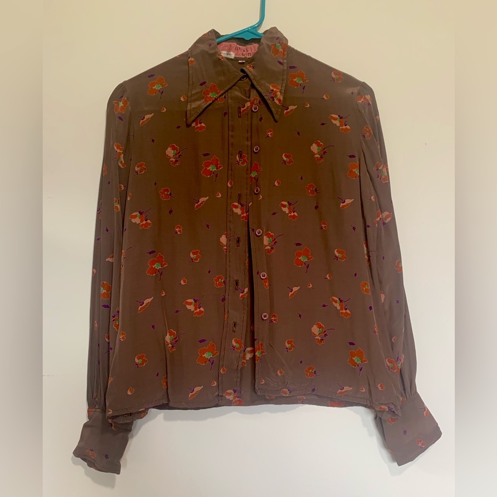 Vintage collar button down shirt size sm - med